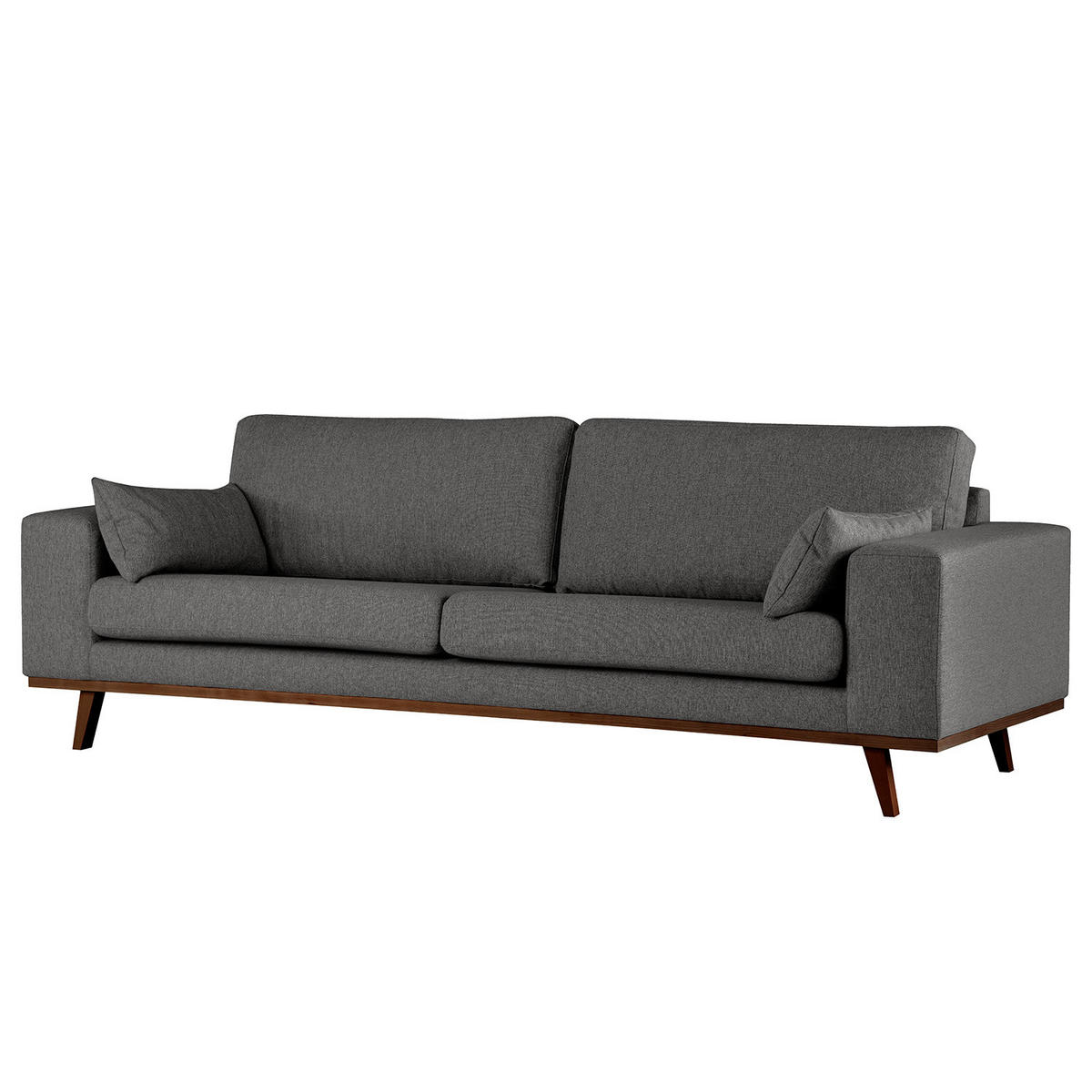 3-SITZER SOFA - Dunkelgrau/Buchefarben, Textil (237/81/88cm) - home24