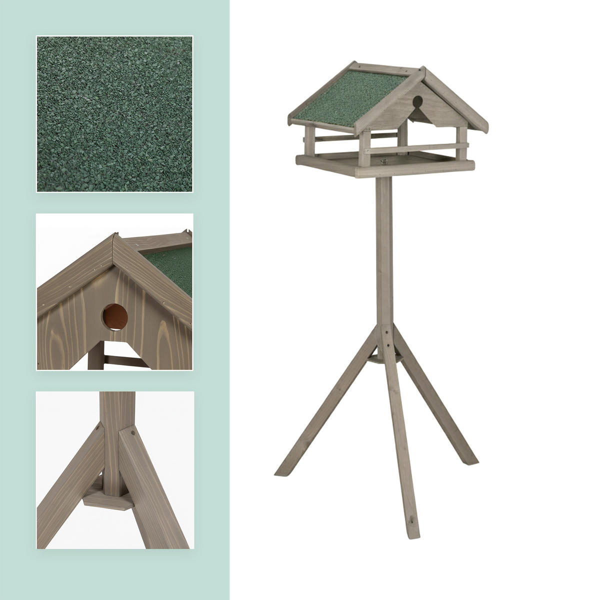 VOGELFUTTERHAUS - Braun, Holz (37/120/37.5cm) - Relaxdays