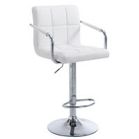 BARHOCKER Lucy V2 91-112 cm weiß - Weiß, Leder (54/91/46cm) - furnicato