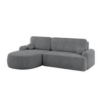 ECKSOFA mit Schlaffunktion und Bettkasten LIRA-L - 264x172x89 Dunkelgrau - Dunkelgrau, Holzwerkstoff/Textil (264/172cm) - ALTDECOR