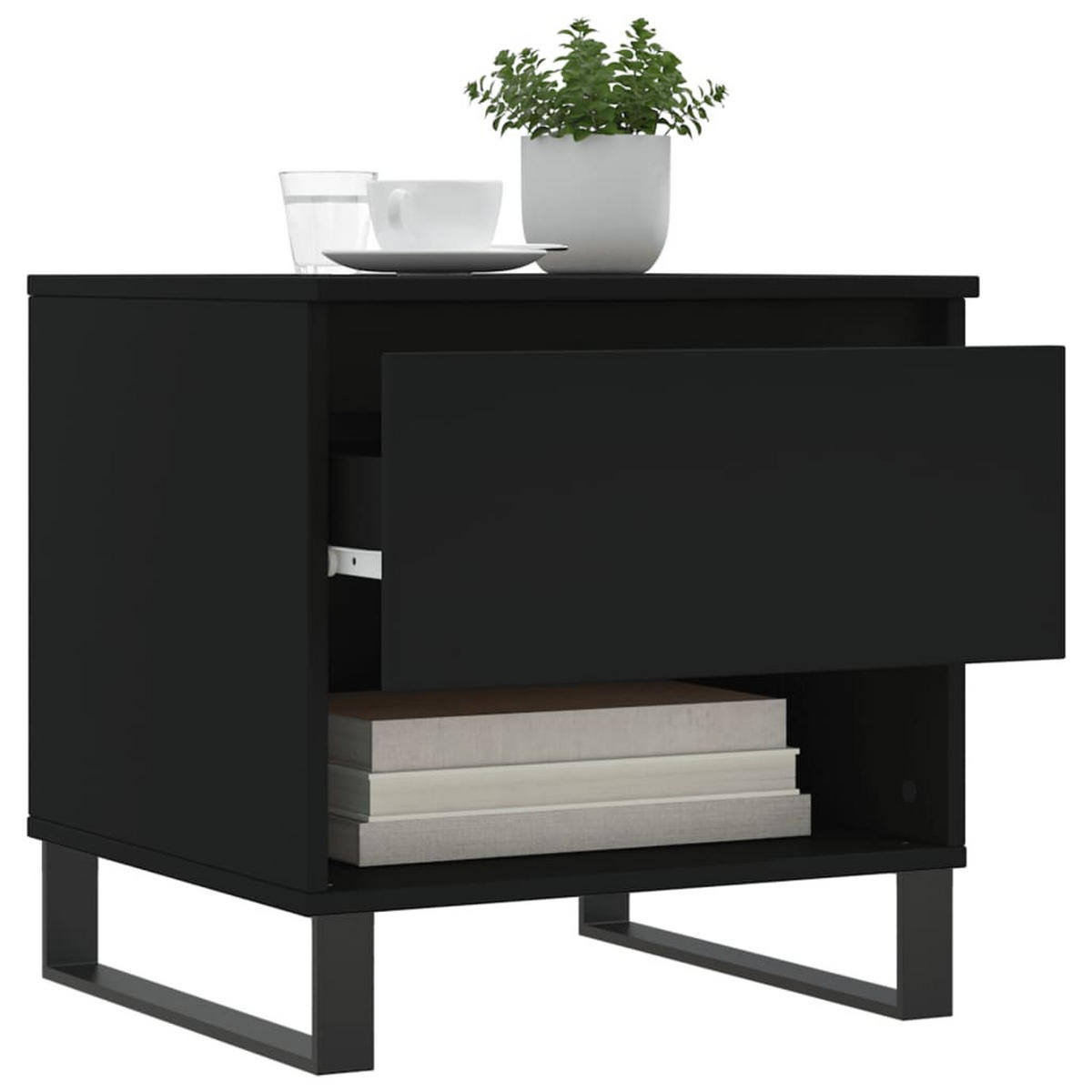 COUCHTISCHE 2 Stk. Schwarz 50x46x50 cm Holzwerkstoff - Schwarz, Holzwerkstoff (50/46/50cm) - furnicato