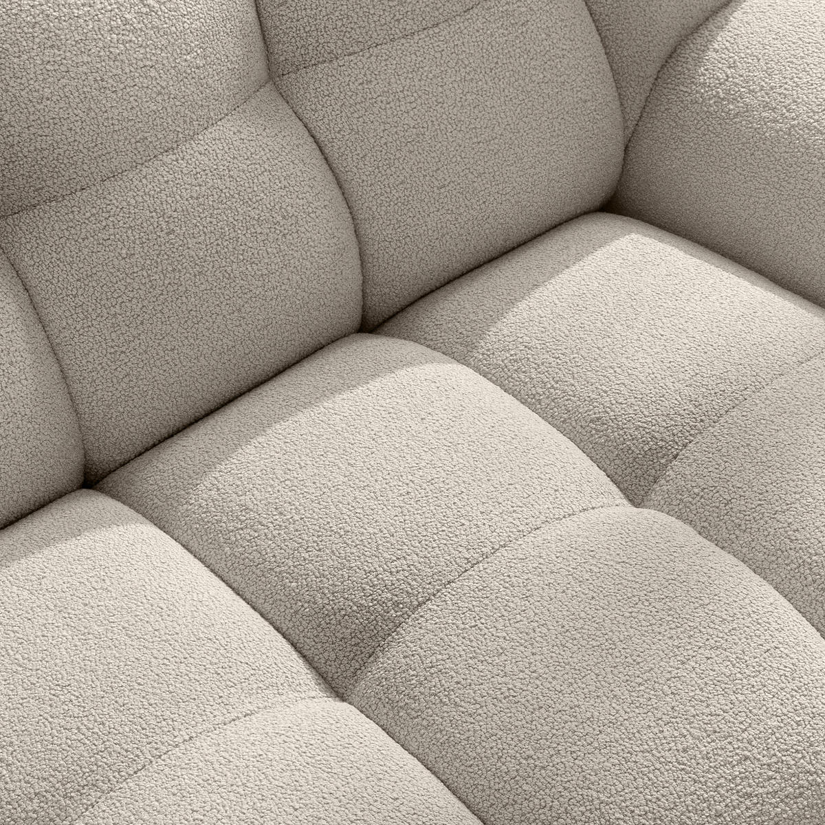 EINZELSOFA VENA Bouclé, Weiß - Weiß, Holz/Textil (254/72/105cm) - KONSIMO®