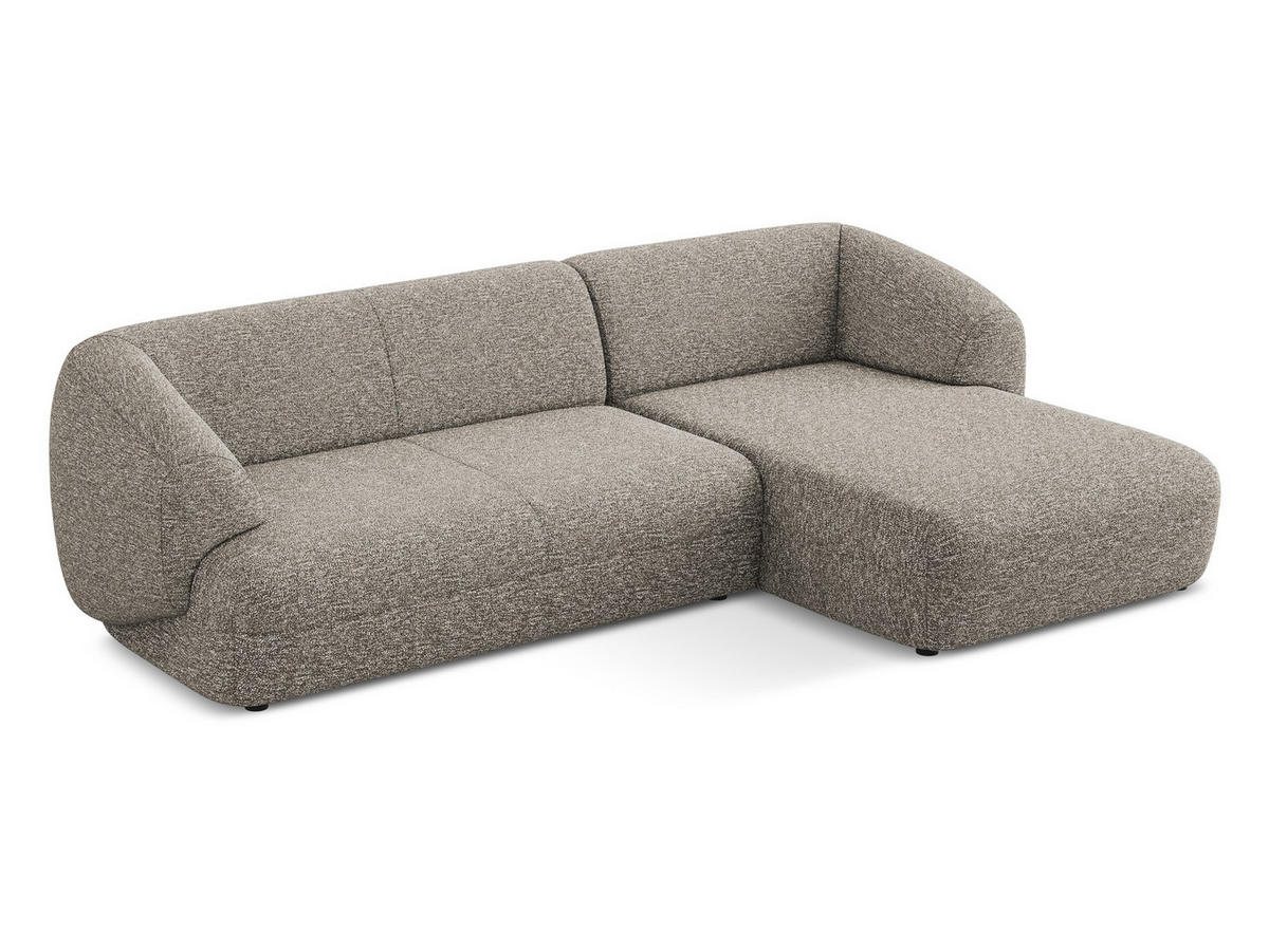 ECKSOFA rechts Strukturstoff Stoff Beige - Greige/Beige, Kunststoff/Textil (280/156cm) - Makamii