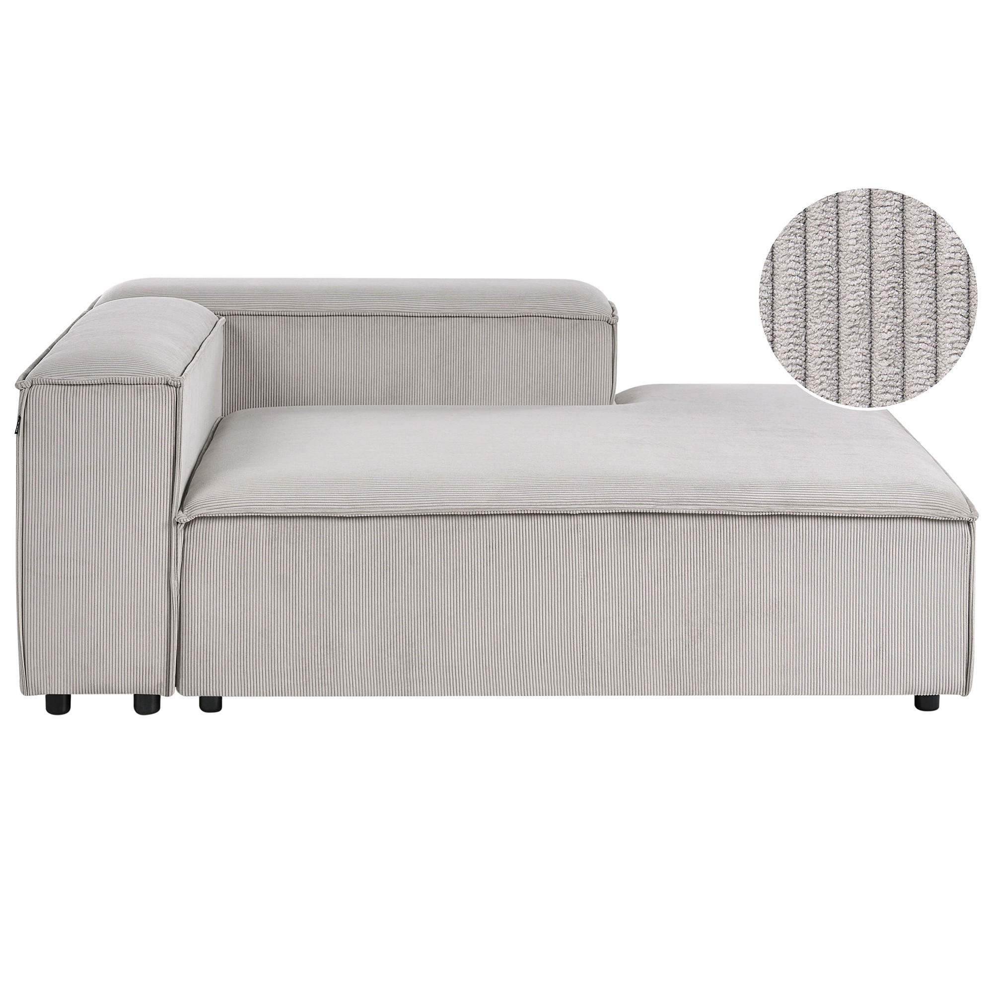 Beliani Chaiselongue-Linksseitige Taupe 119x68x180 cm