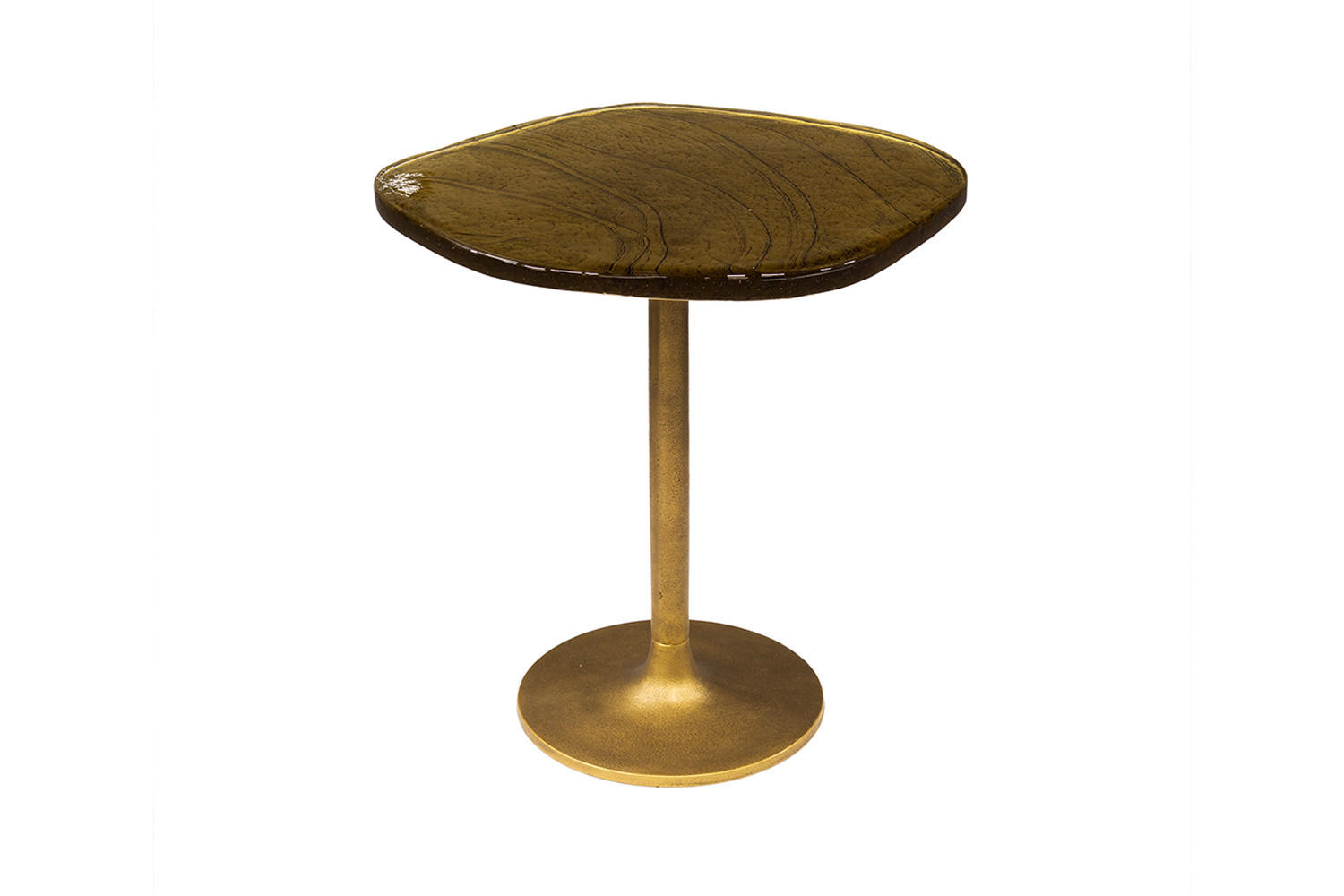 BEISTELLTISCH DARI Gold Glas - Goldfarben, Glas/Metall (53/42/50cm) - KAWOLA