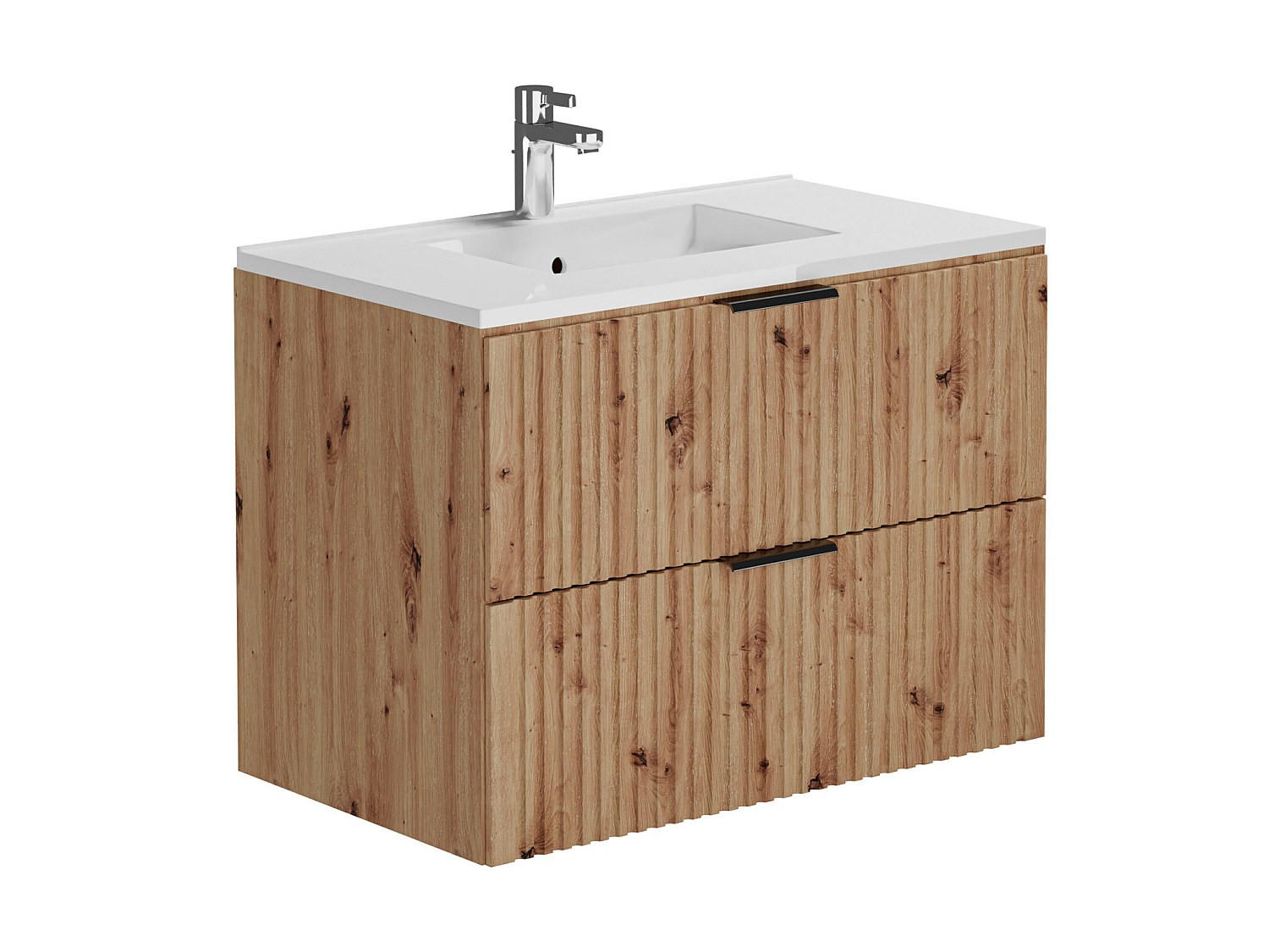 EINZELWASCHTISCH - 80cm x 46cm - MDF - naturfarben hell - ZEVARA - Naturfarben, Holz (80/57/46cm) - Vente-Unique