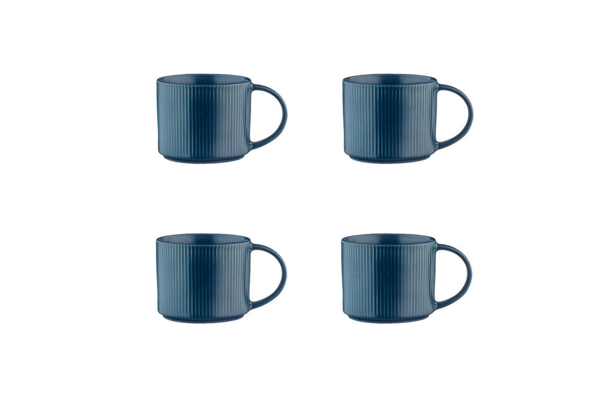 BECHER Scandi 500ml - 4er-Set - Marineblau - Blau, Keramik (0.5L) - Björn