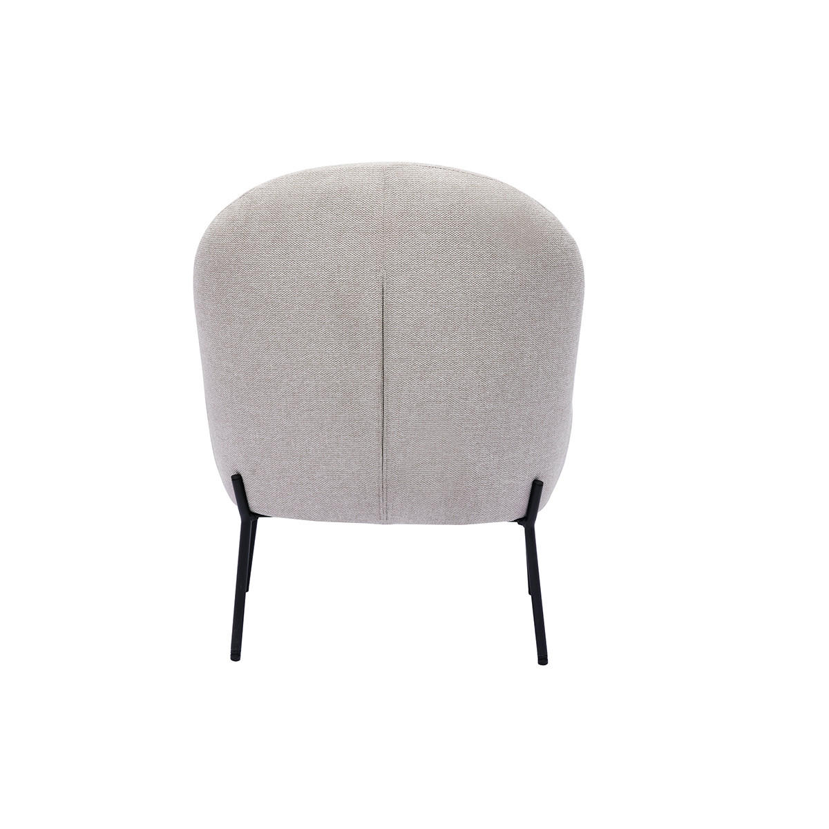SESSEL Beiges Samtdesign Schwarzes Metall BELEY - Beige, Textil (65.5/76/60.5cm) - Miliboo