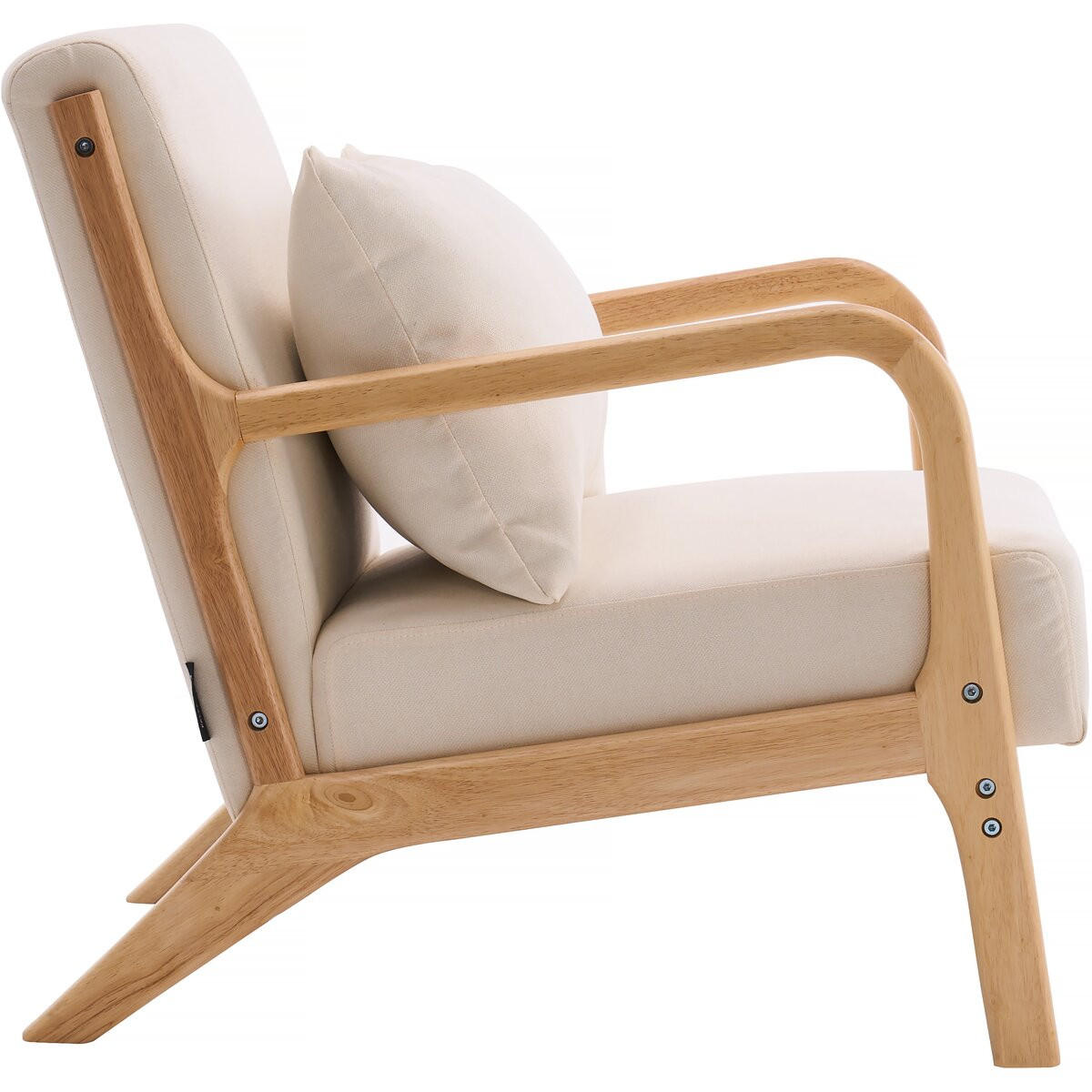 SESSEL - "Clinton" aus Holz im skandinavischen Stil - Beige - Beige, Textil (81/77/64.5cm) - Habitat Garten
