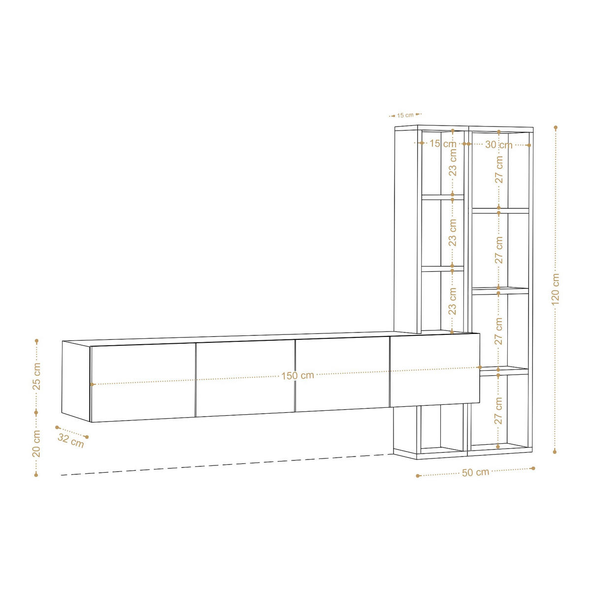 TV-SCHRANK 4 Türen Weiß Pana 182/32/25 cm - Weiß, Holzwerkstoff (182/25/32cm) - Calicosy