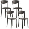 GARTENSTÜHLE 4er-Set Kunststoff schwarz Vieste - Schwarz, Kunststoff (42/80/40cm) - Beliani
