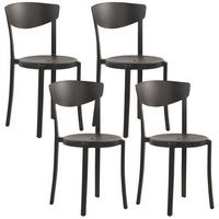 GARTENSTÜHLE 4er-Set Kunststoff schwarz Vieste - Schwarz, Kunststoff (42/80/40cm) - Beliani