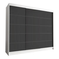 SCHWEBETÜRENSCHRANK Davos VII - 250 cm - Schwarz/Weiß, Holzwerkstoff/Metall (250/215/58cm) - Sofnet