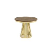ESSTISCH Cone Bis - Alteiche/Goldfarben, Holzwerkstoff/Metall (100/100/76cm) - Meblini