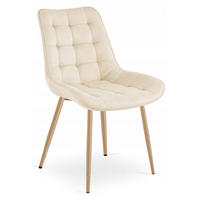 STUHL Beige 54x60 cm BERA Samtbezug - Beige, Textil (54/52/60cm)