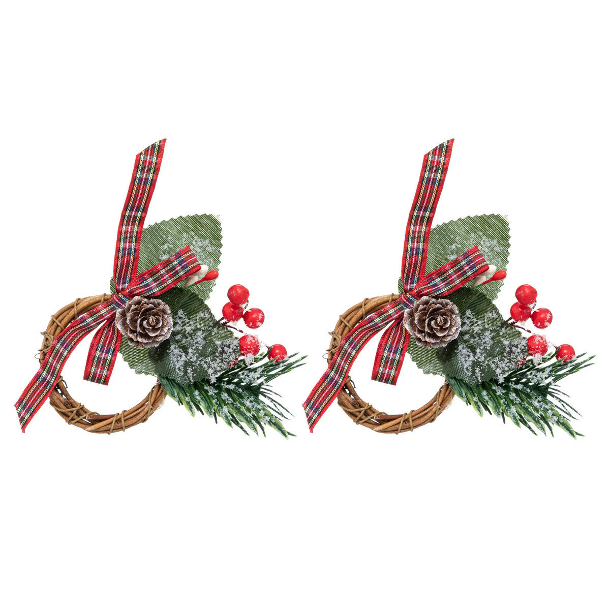 SERVIETTENRING Weihnachten 2er-Set - Multicolor, Kunststoff (2.5/9/7cm) - Atmosphera Createur d´interieur