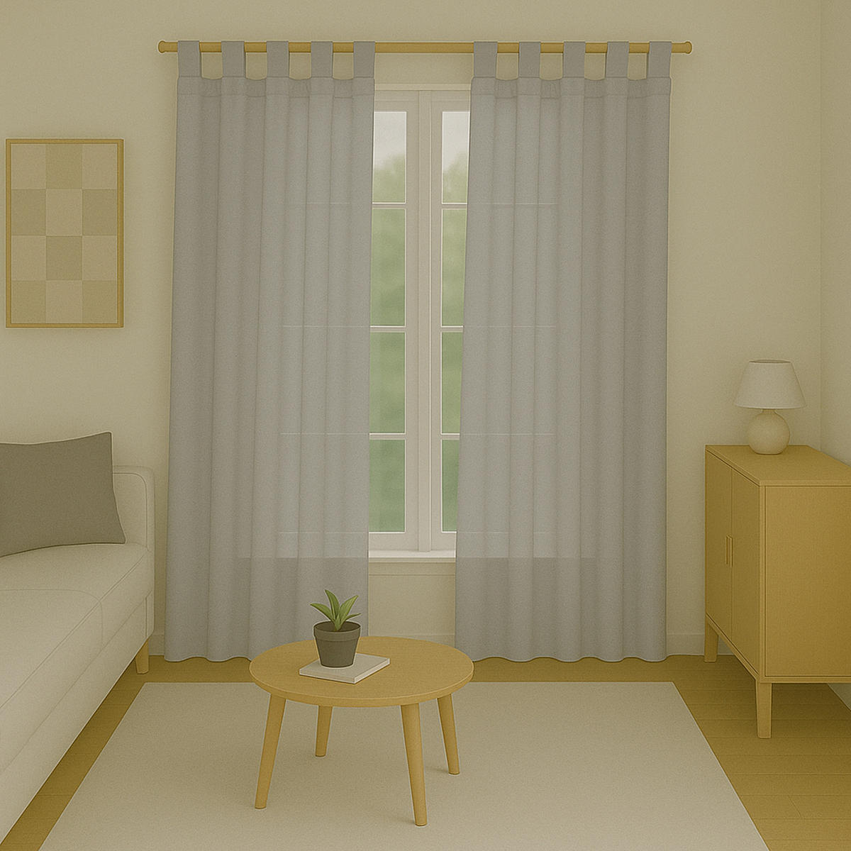 SCHLAUFENSCHAL blickdicht 140x225 cm Hellgrau 2er-Pack - Hellgrau, Textil (140/225cm)