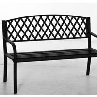 GARTENBANK,2-SITZER Gusseisen Stahl verziert,schwarz - Schwarz, Metall (128/89/58.5cm) - Vallsero