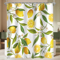 DUSCHVORHANG Zitrone Blatt 160 x 160 cm - Multicolor, Textil (160/160cm)