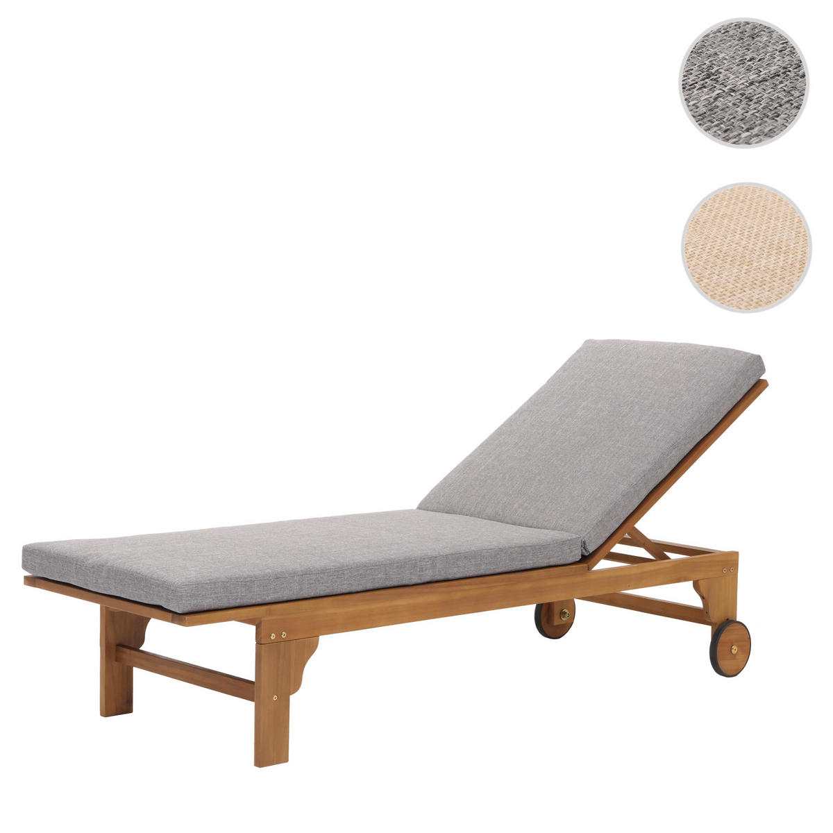 SONNENLIEGE Grau - Grau, Holz (66/110/200cm) - MCW