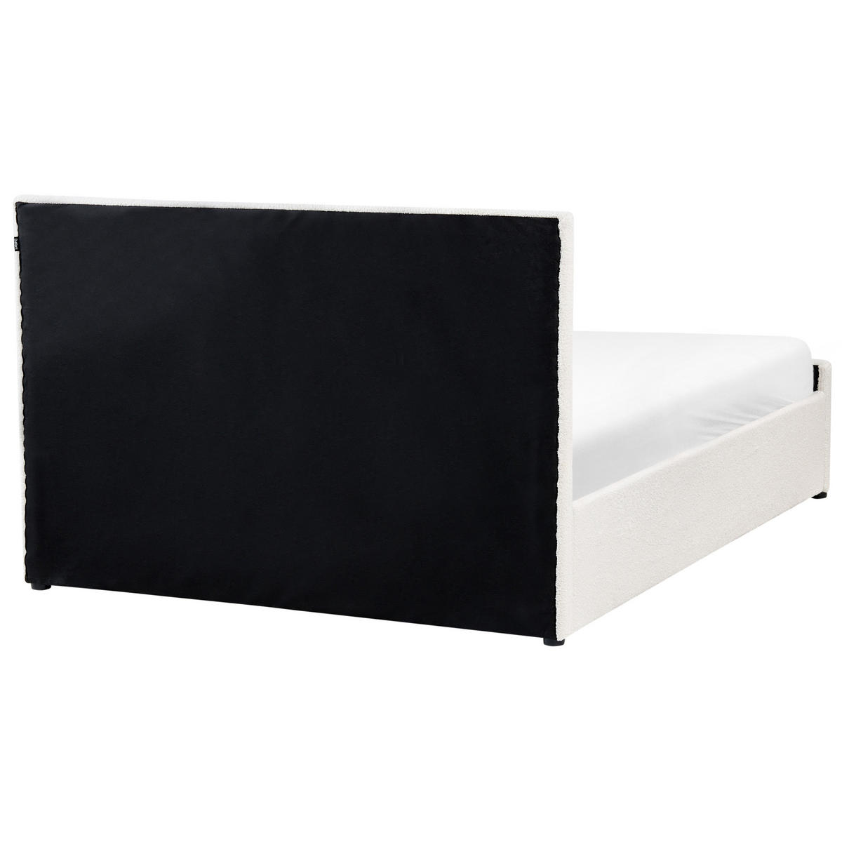 PAT cu spațiu de depozitare 140/200 cm bouclé alb crem Rochefort - crem, material textil (140/200cm) - Beliani