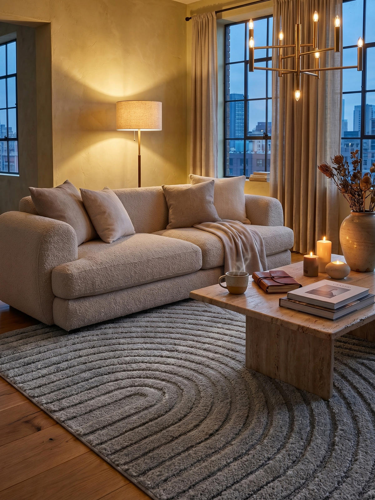 TEPPICH Wohnzimmer Hoch-Tief 3D-Effekt Organische Bögen mit 3D-Effekt OEKO-TEX 3D-Relief Boho Silber 200x290 – RIGI - Silberfarben, Textil (200/290cm) - KADIMA DESIGN