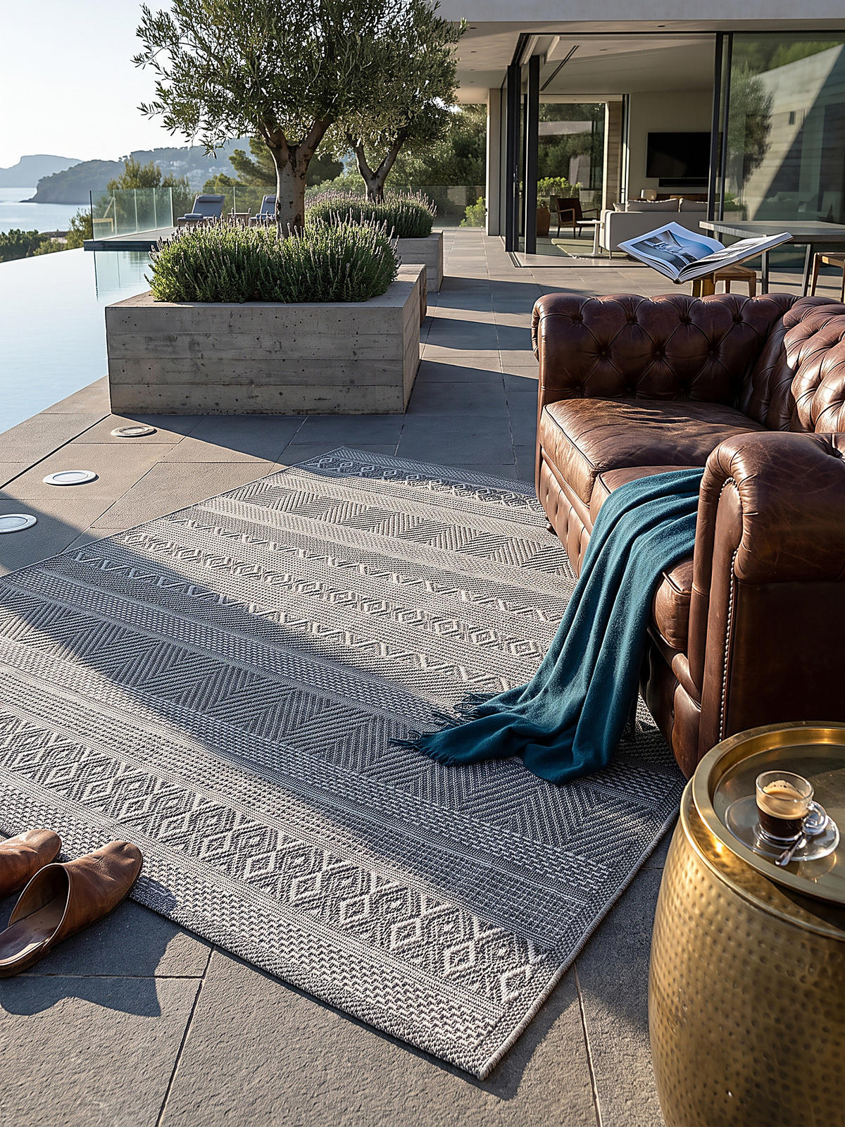 TEPPICH Flachgewebe ESERA Gestreift Polypropylen Grau 140 x 200 cm - Grau, Textil (140/200cm) - KADIMA DESIGN