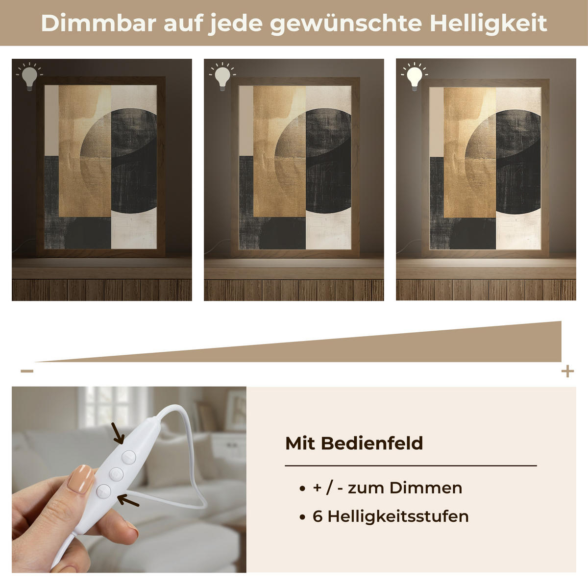 NÁSTĚNNÁ LAMPA Abstraktní - Moderní - Černá - Zlatá 20x30 cm - písková barva, kompozitní dřevo (20/30/8cm) - OnlyWow