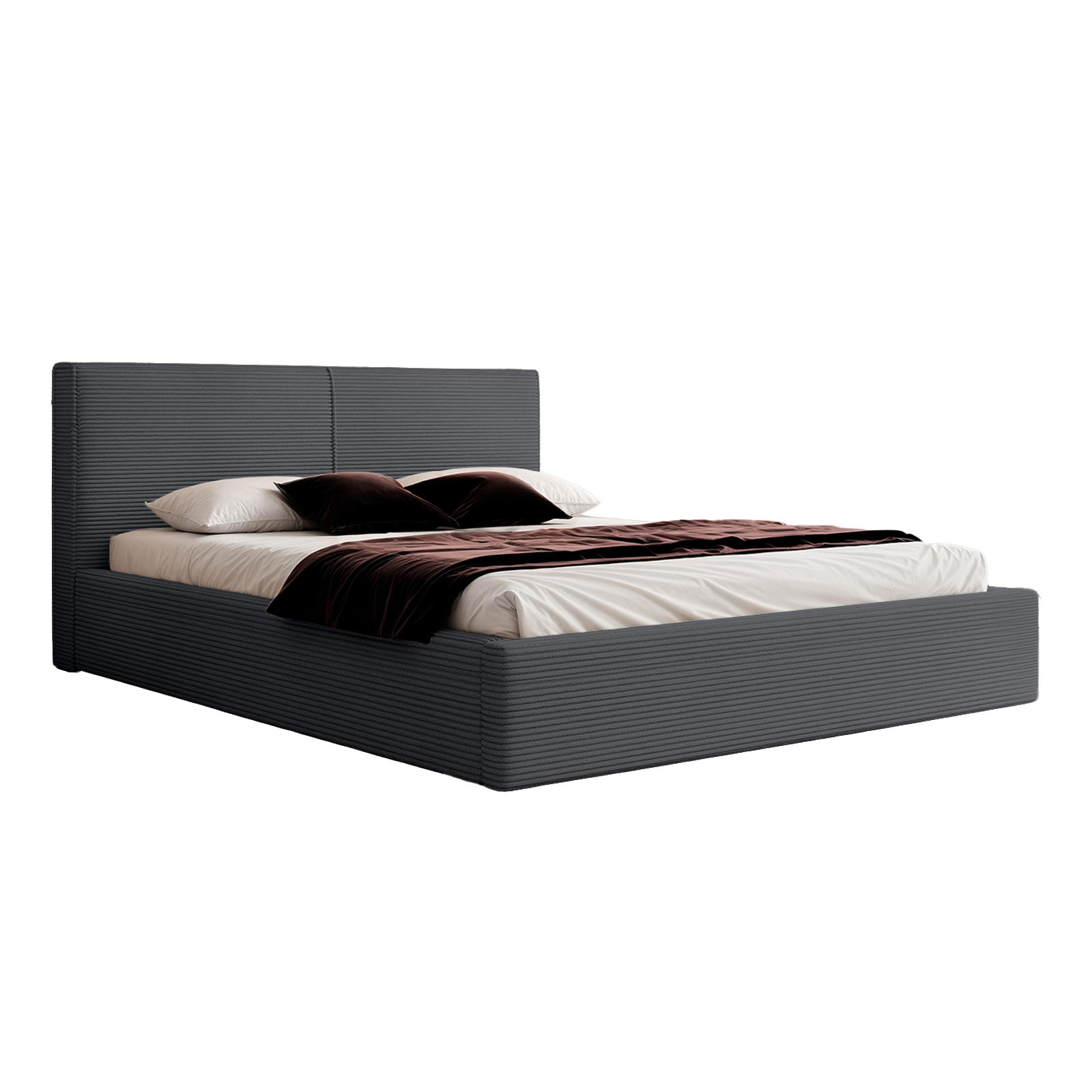 POLSTERBETT VIVELO 140x200 cm, Anthrazit - Anthrazit, Textil (200/140cm) - Fedve
