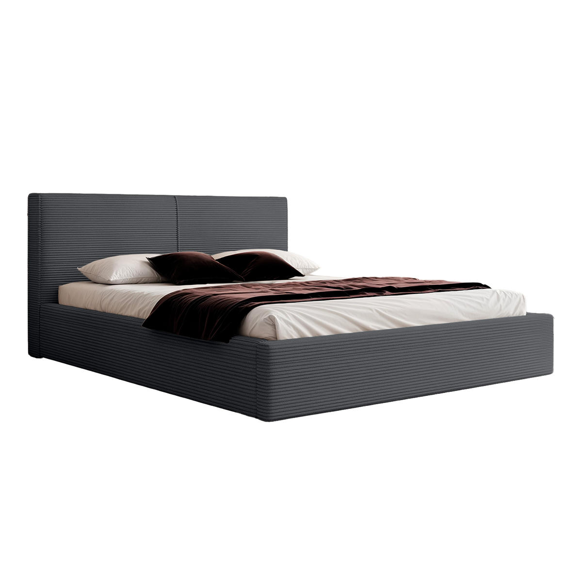 POLSTERBETT VIVELO 140x200 cm, Anthrazit - Anthrazit, Textil (200/140cm) - Fedve