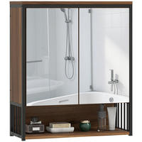 SPIEGELSCHRANK Braun Wandmontiert - Braun, Holzwerkstoff (56/65/20cm) - PANGIVO