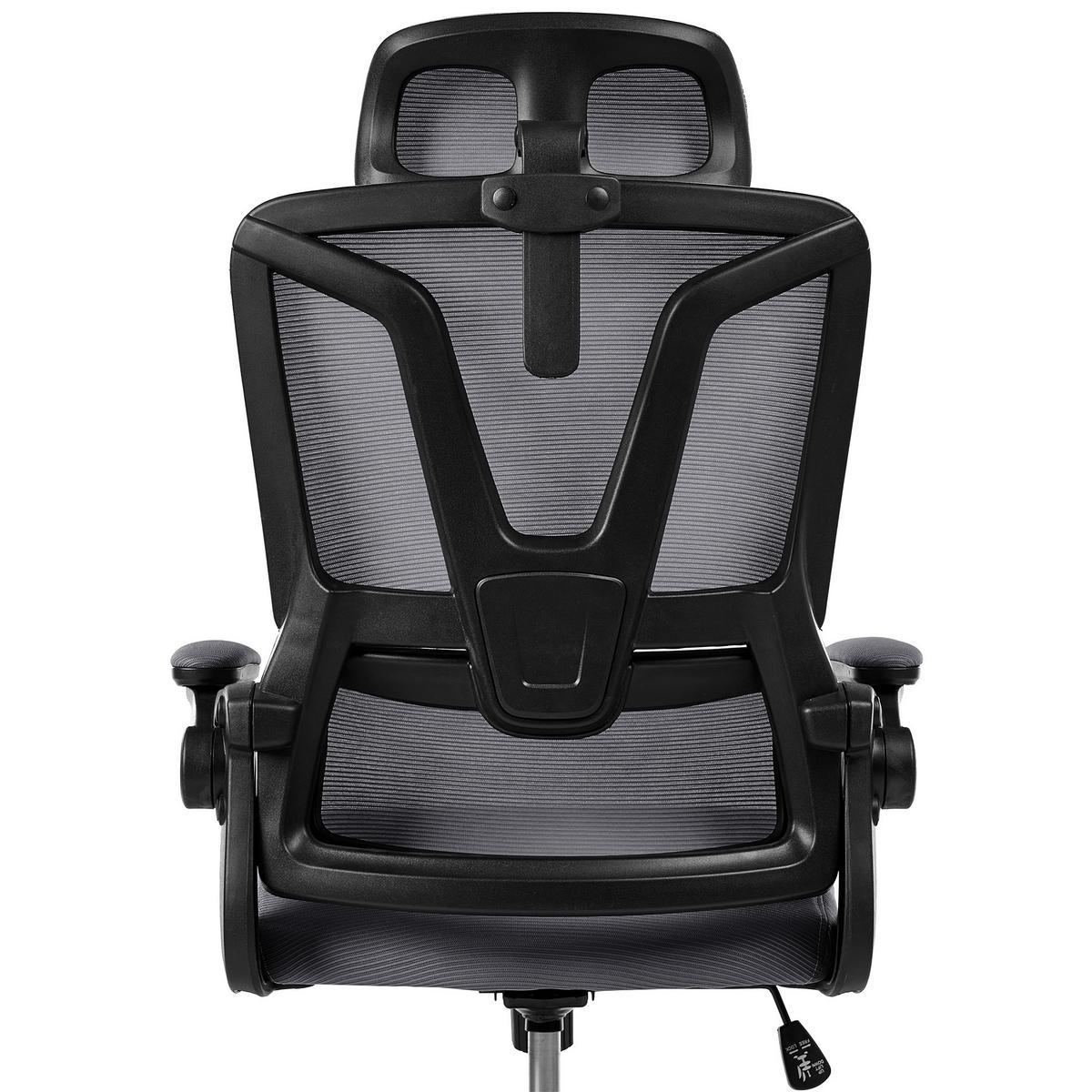 BÜROSTUHL Dunkelgrau Kryos - Dunkelgrau, Textil (64/116/64cm) - Beliani
