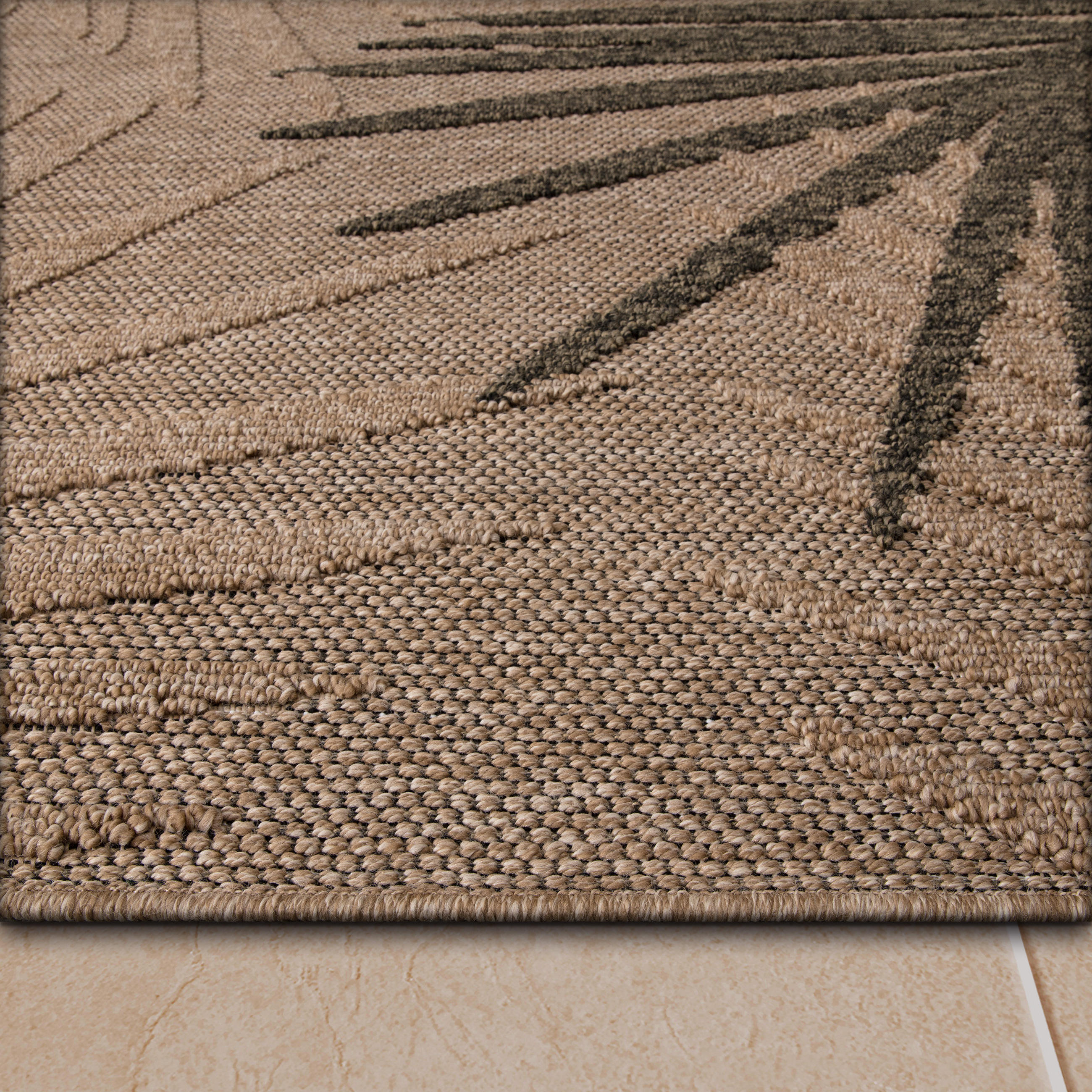 Thumbnail - Paco Home Outdoorteppich, Beige, Textil, Rechteckig, 120x160 cm, strapazierfähig, für Fußbodenheizung geeignet, Teppiche...