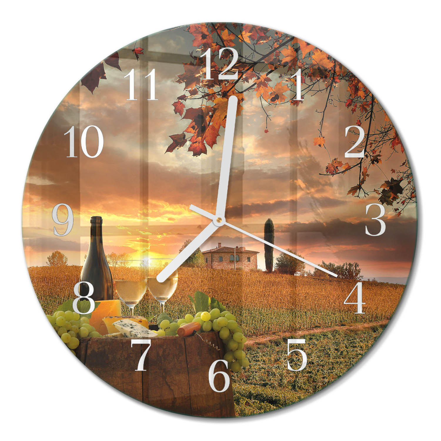 WANDUHR fi30 cm - Wein Natur - Multicolor, Glas (30/30/0.4cm) - TULUP