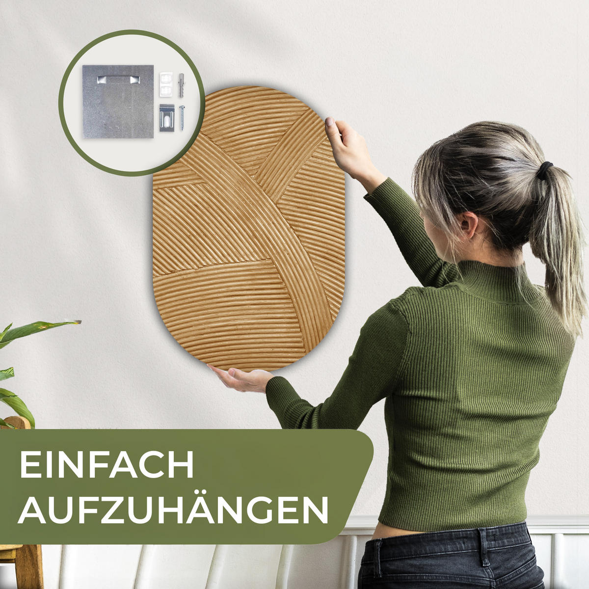 WANDBILD Struktur - Natur - Kunst - Rattan 40x60 cm - Naturfarben, Kunststoff (40/60cm) - MuchoWow