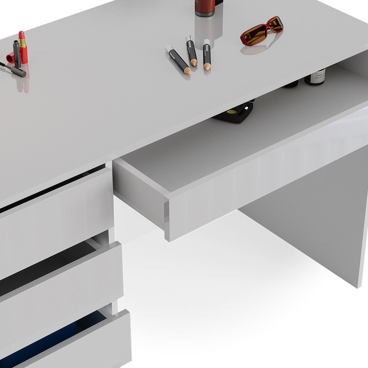 SCHREIBTISCH Sherry Weiß 120 cm - Weiß, Holzwerkstoff (120/55/75cm) - Vicco
