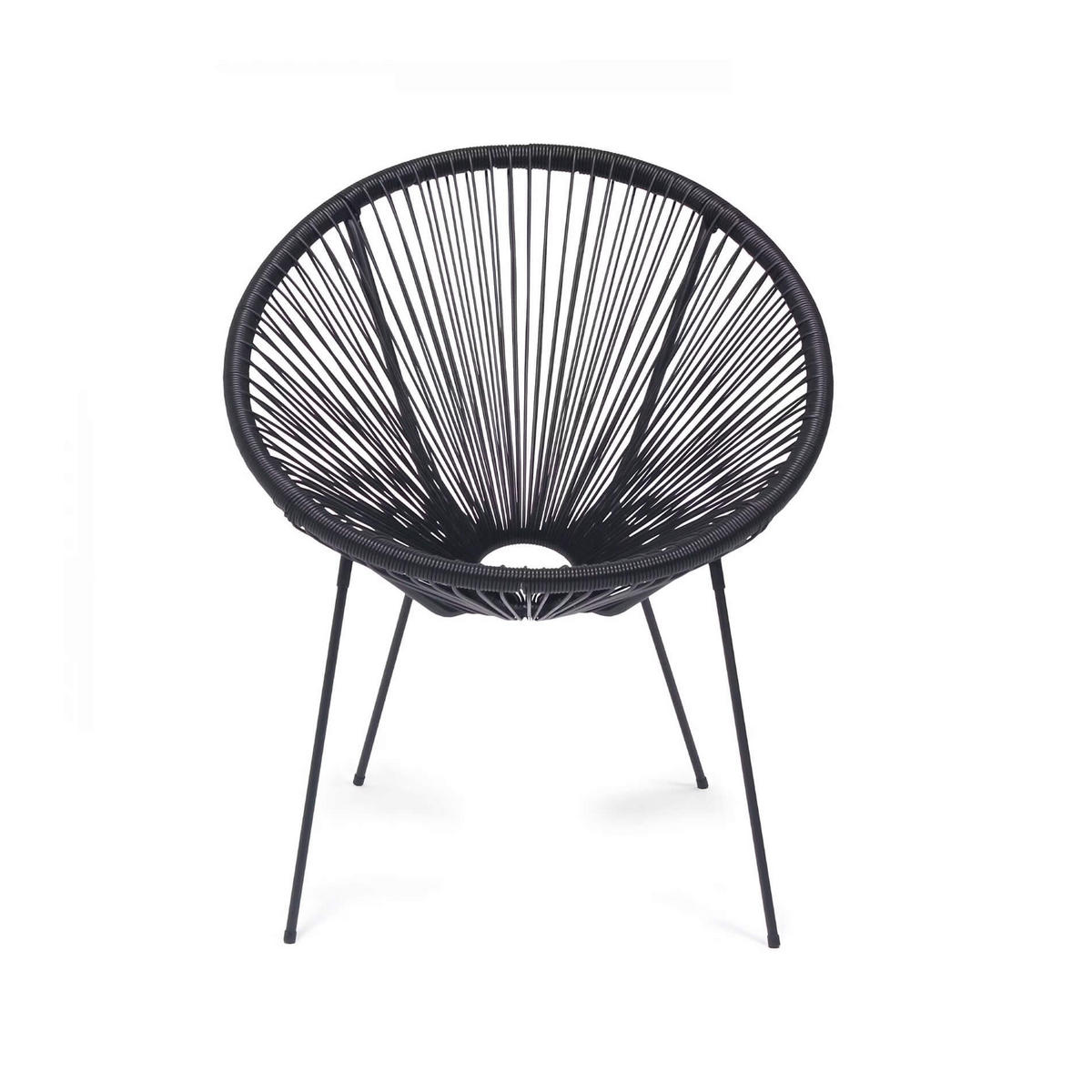 GARTENSTUHL Schwarz 70/76/80 cm - Schwarz, Metall (70/80/76cm) - Mobili Rebecca
