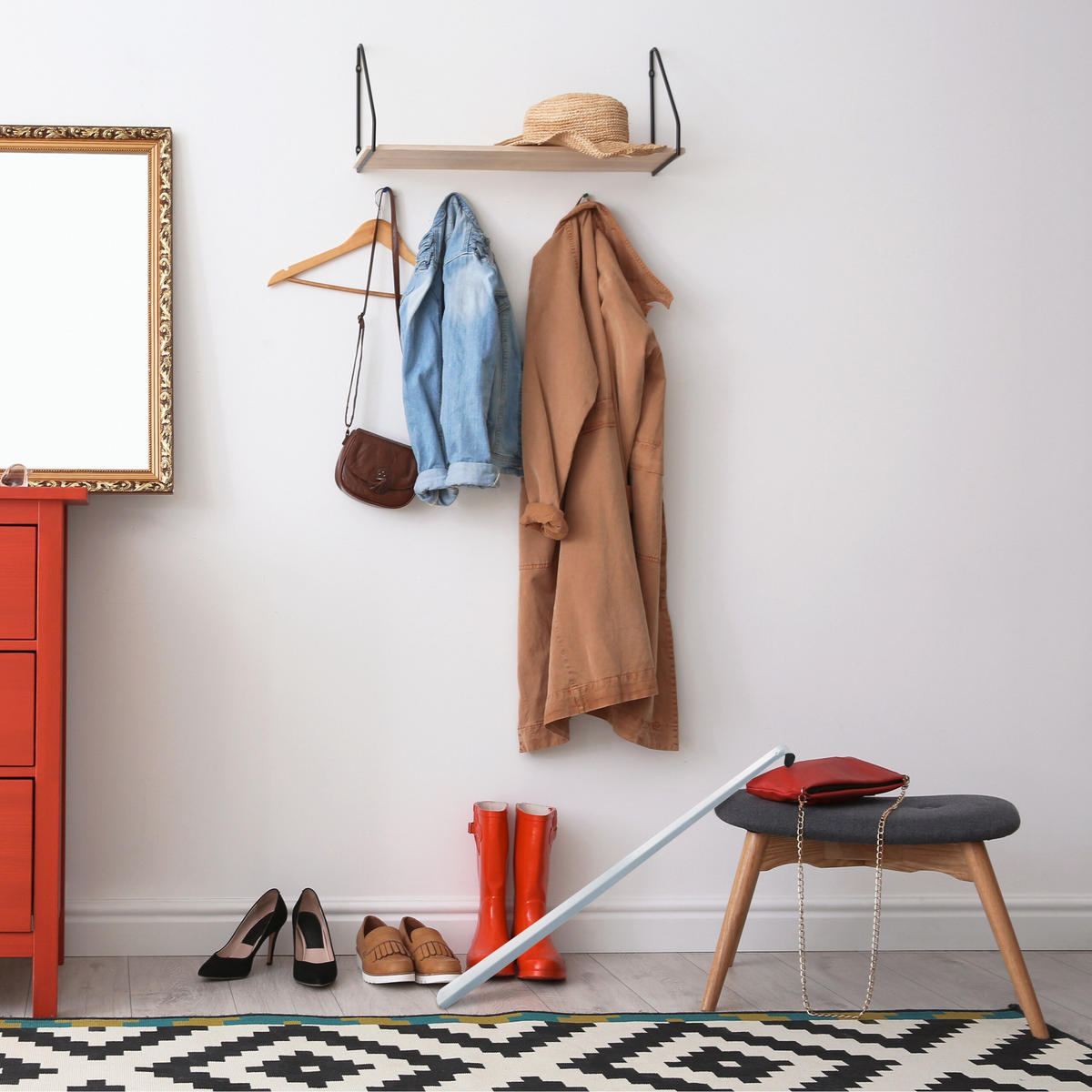 ŠATKOHÁK - strieborná, kov (4/3.5/70cm) - Relaxdays