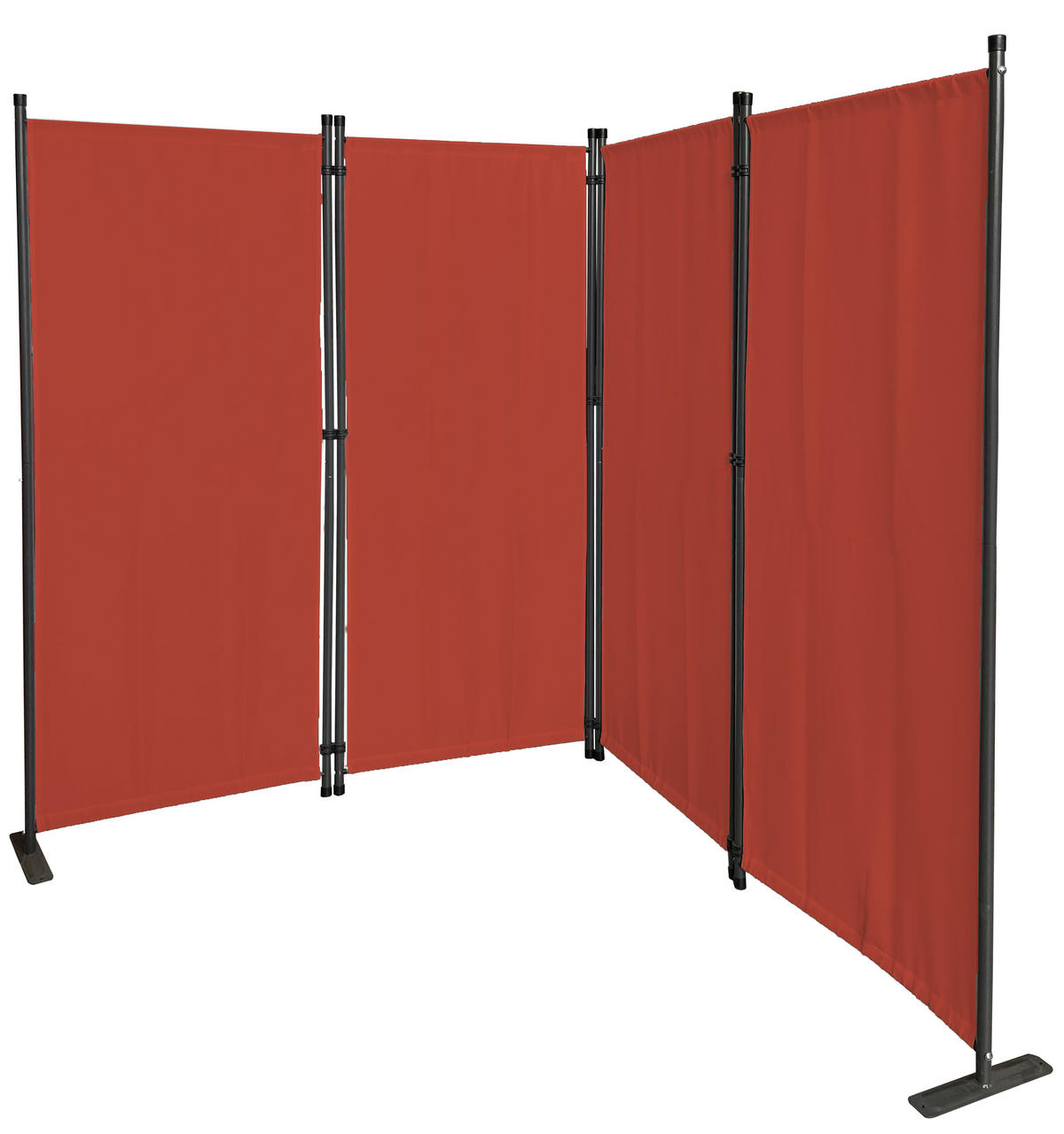 PARAVENT 4-tlg. 220x165 cm Rotorange RAL 2001 - Terra cotta, Metall (220/165cm) - QUICK STAR