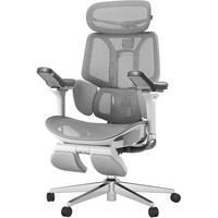 BÜROSTUHL E3 Pro mit Lendenwirbelstütze und Fußstütze Grau Textil - Grau, Textil (57.5/45.5/80cm)