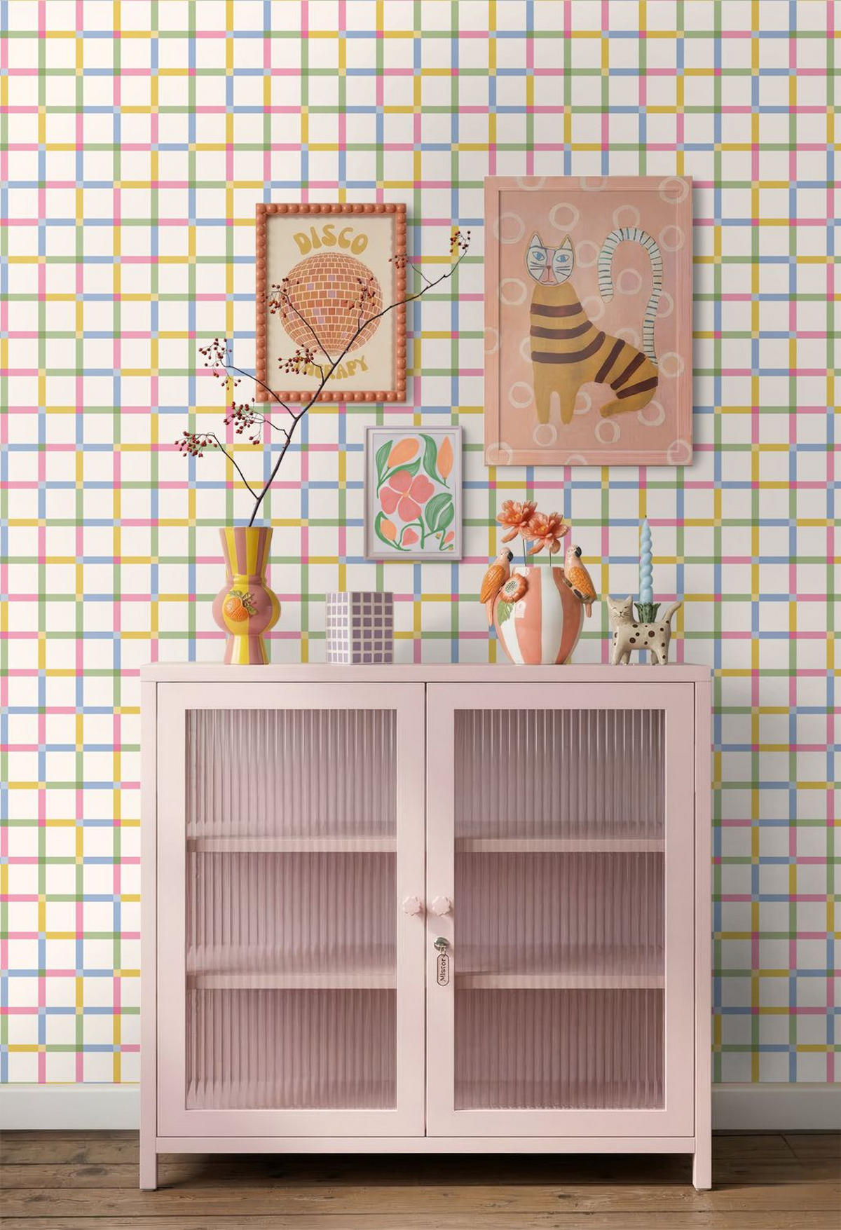 TAPETE Karomuster 50 x 900 cm - Weiß, Papier (50/0.1cm) - ESTAhome