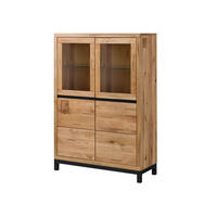 VITRINE Wildeiche 103x40x148 natur geölt VILLANDERS #102 - Braun, Holz (103/148/40cm) - Massivmoebel24