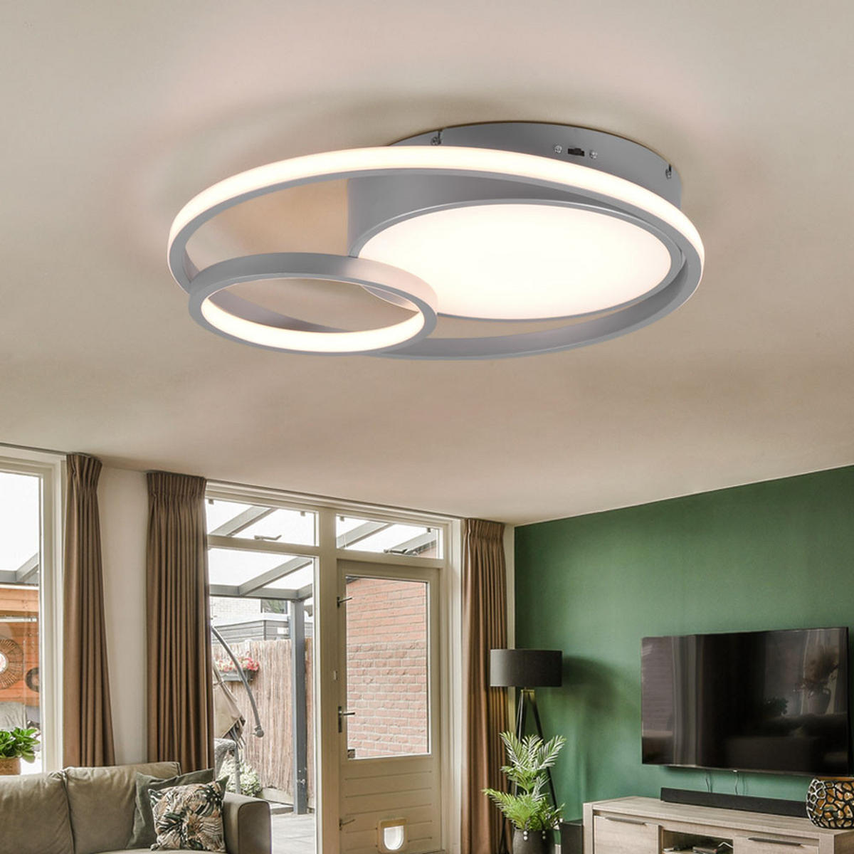 LED DECKENLEUCHTE Vuelta Silber - Silberfarben, Metall (48/48/9cm)