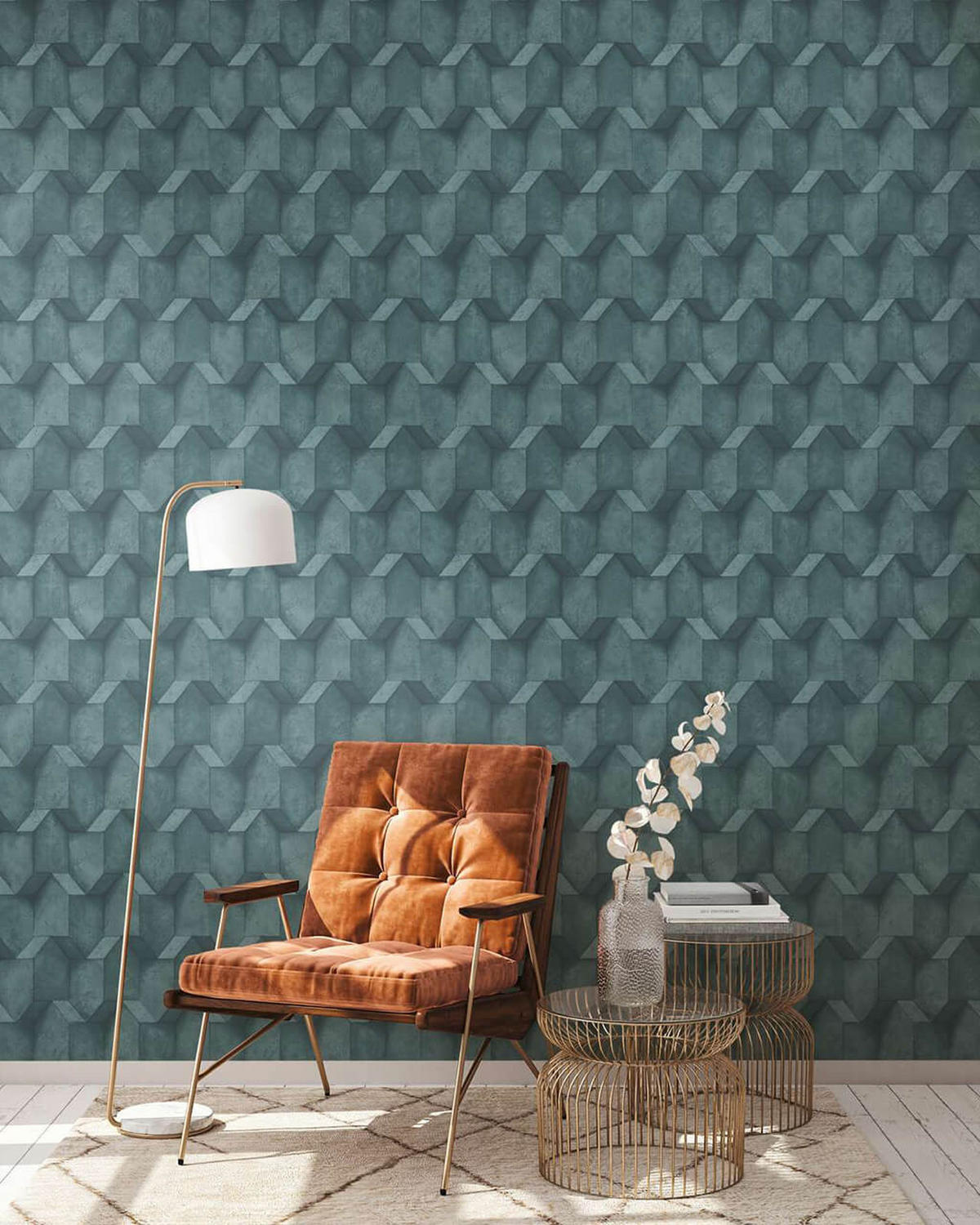 VLIESTAPETE Blau 53/1005 cm - Türkis, Textil (53/1cm) - KUNSTLOFT