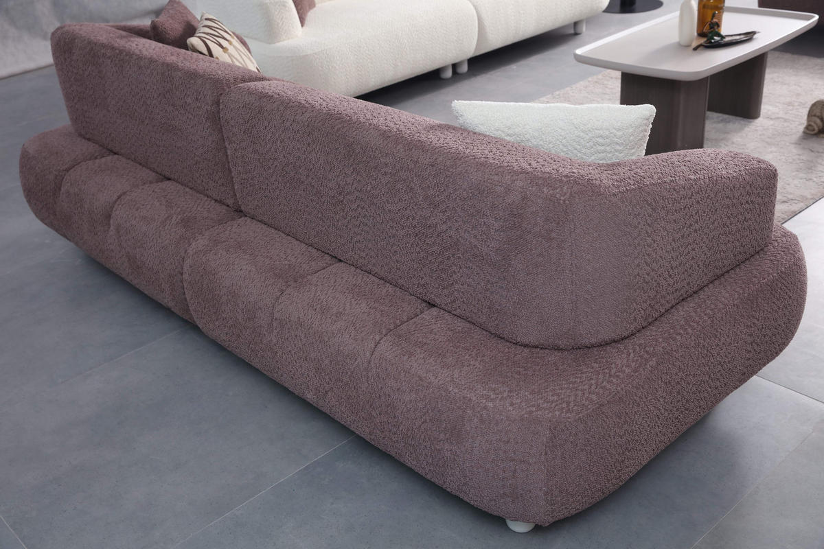 SOFA Thron 2-Sitzer Bouclé Braun - Braun, Holz/Textil (190/78/110cm) - Villa Möbel