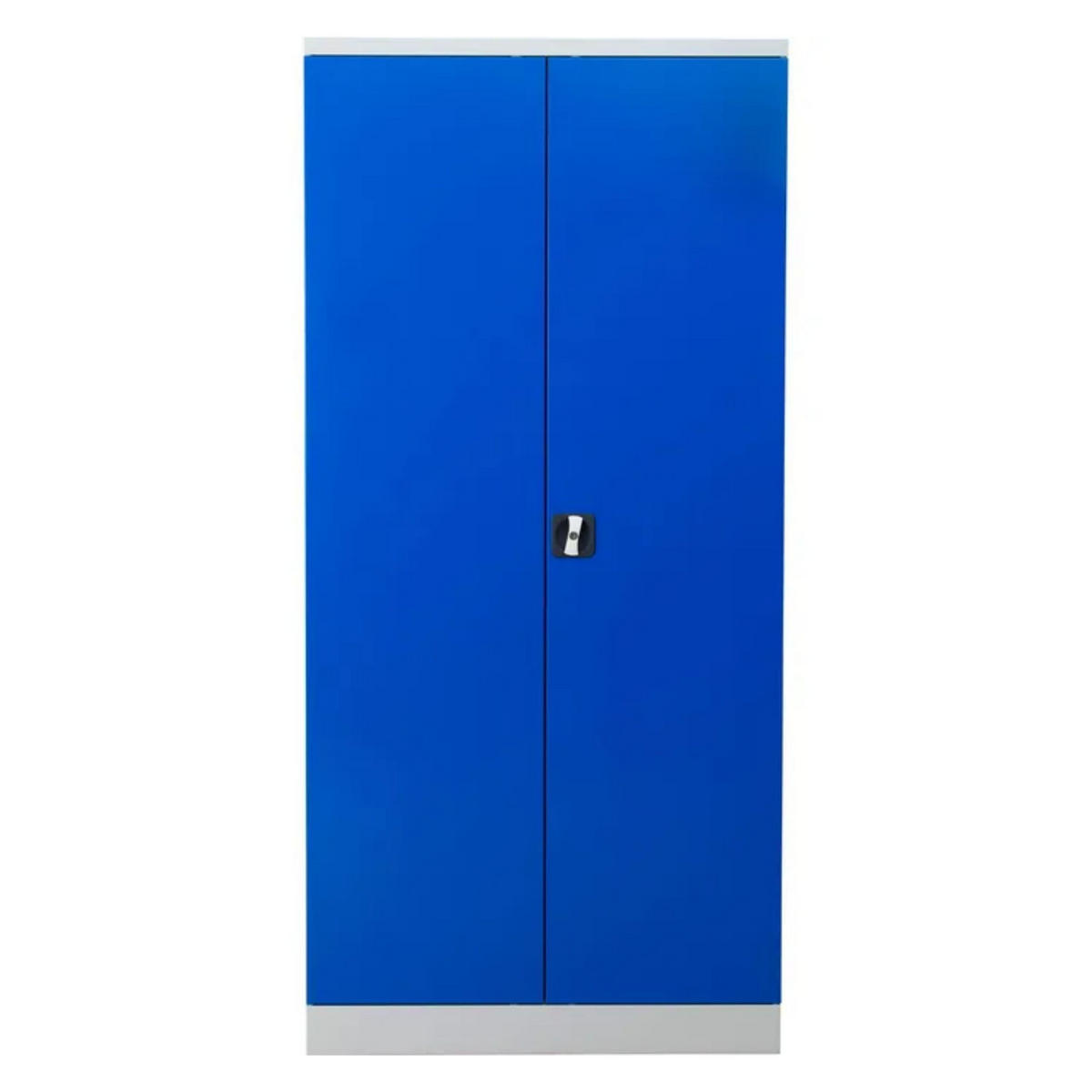 STAHLSCHRANK Bee mit 4 lackierten Fachböden 195x92x42 cm Korpusfarbe Lichtgrau Frontfarbe Enzianblau - Blau, Metall (92/195/42cm)