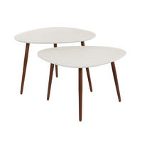COUCHTISCH Ston Weiß 59/48/42 cm 2er-Set - Weiß, Stein (59/48/42cm) - Hoyz Collection
