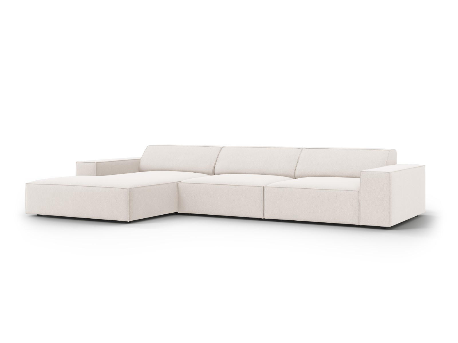 ECKSOFA links Jodie aus strukturiertem Stoff leichtes beige 4 Sitzplätze - Beige, Textil (166/284cm) - Micadoni