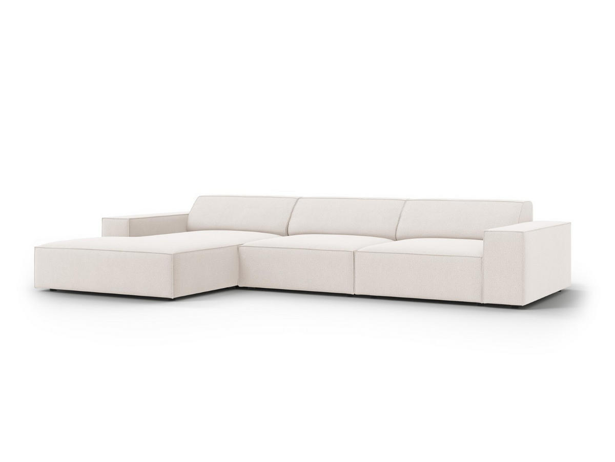 ECKSOFA links Jodie aus strukturiertem Stoff leichtes beige 4 Sitzplätze - Beige, Textil (166/284cm) - Micadoni