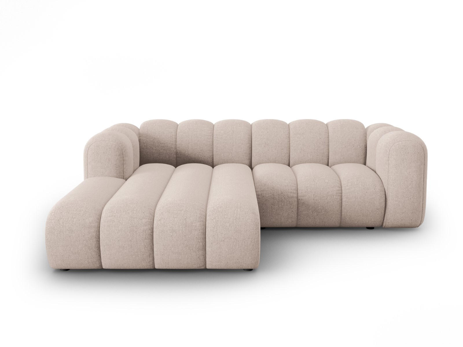 ECKSOFA modular links Lupine aus Chenille-Stoff beige 3 Sitzplätze - Beige, Textil (177/230cm) - Micadoni